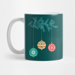 Retro Christmas Ornament Branch Mug